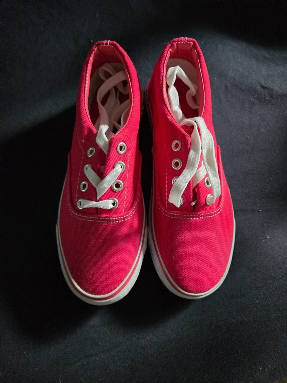 Women’s Casual Canvas Sneakers in Bright Pink - Lace-Up Comfort